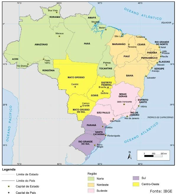 Regionalização do Brasil capitais e sua cultura